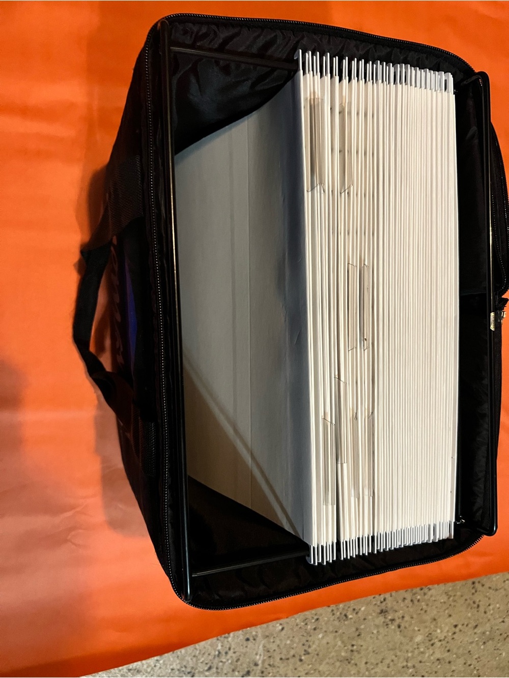 Creative Memories Black File Tote with White Hanging Folders